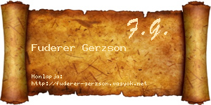 Fuderer Gerzson névjegykártya